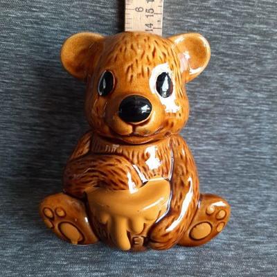 Vintage brown honey jar with lid