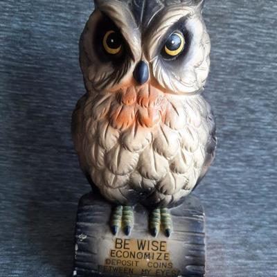 Vintage ceramic Owl bank 
