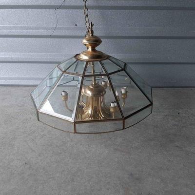 Vintage Belvel Glass Hanging Lamp