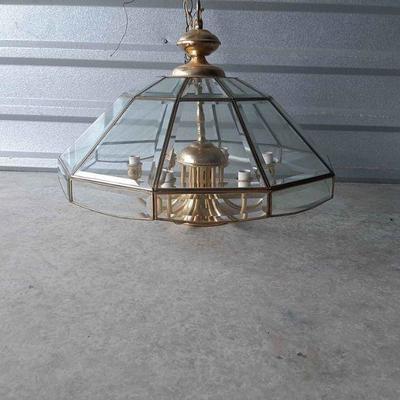 Vintage Belvel Glass Hanging Lamp