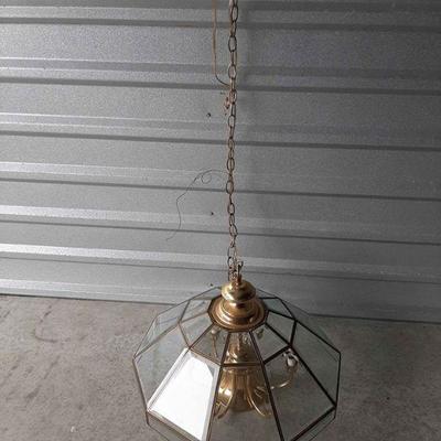 Vintage Belvel Glass Hanging Lamp
