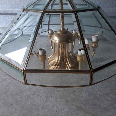 Vintage Belvel Glass Hanging Lamp