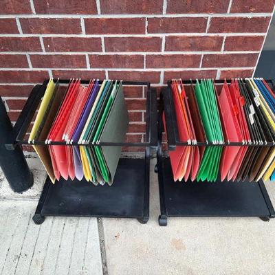 Metal Hanging File Folder Cart on Wheels 
