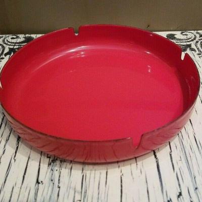 Red enamelware ashtray 