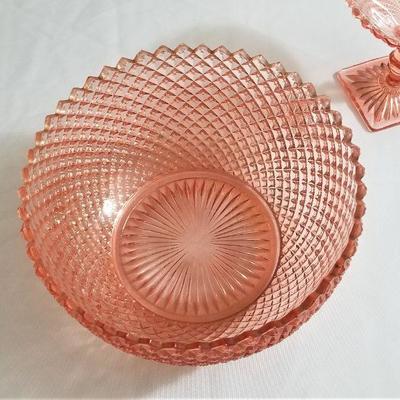 Lot #1  2 pieces Miss America Depression Glass - pink!