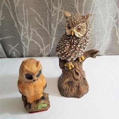 Lot #2  Two Hoot Owl figurines - one a vintage Fragrance lamp