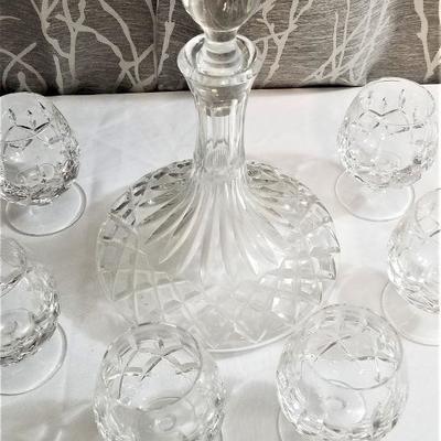 Lot #3  Decanter with 6 crystal glasses