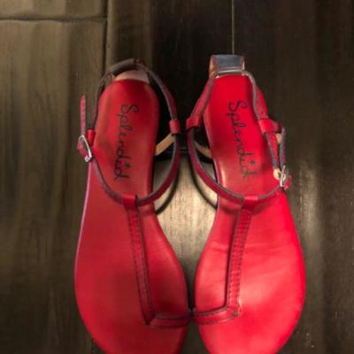 Splendid Red Ankle Strap Sandal
