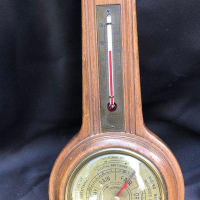 Lot #12: Vintage Air Guide Wall Mounted Barometer / Thermometer.