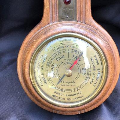 Lot #12: Vintage Air Guide Wall Mounted Barometer / Thermometer.