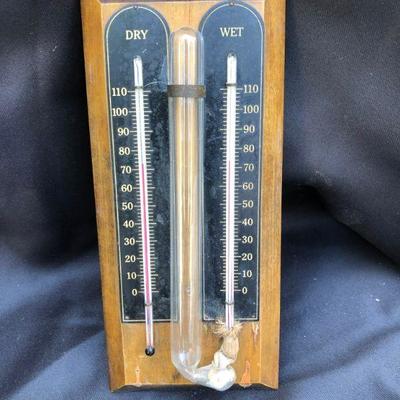 Lot #14: Vintage Humidiguide Double Glass Thermometer