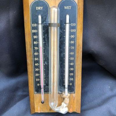 Lot #14: Vintage Humidiguide Double Glass Thermometer