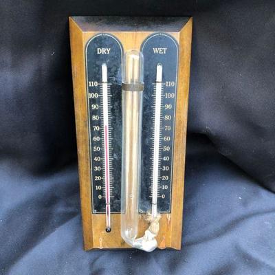 Lot #14: Vintage Humidiguide Double Glass Thermometer