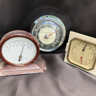 Lot #16; Lot of 3 Vintage Table Top Barometers