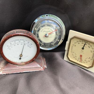 Lot #16; Lot of 3 Vintage Table Top Barometers