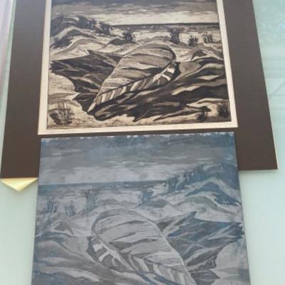 Lot # 953 Original Art with Engraving plate 