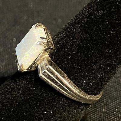 Vintage Sterling Silver and Opal Ring