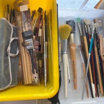 Lot # 956 Lot of Two Boxes of Various Size Artist Brushes 