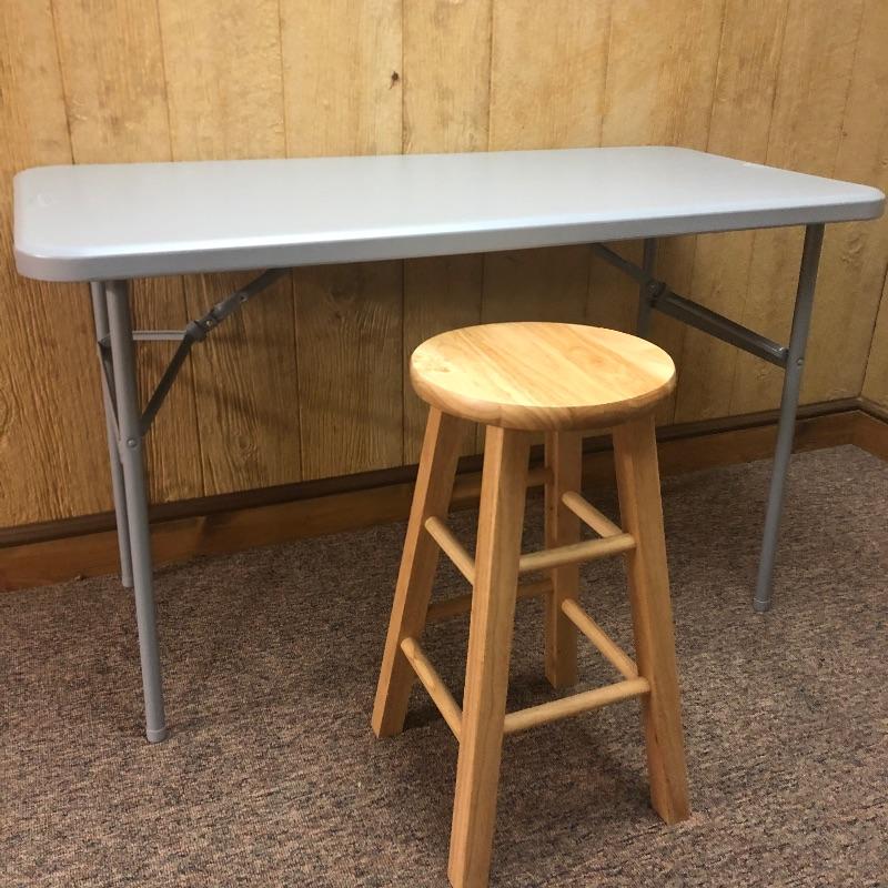 Lot 141 Folding Table and Stool