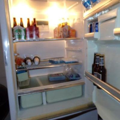 LOT 120  GE REFRIGERATOR WITH FREEZER ON THE BOTTOM