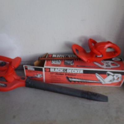 LOT 143 BLACK AND DECKER HEDGE TRIMMER AND LEAF BLOWER