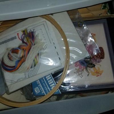 Lot 506 Cross stitch supplies and embroidery 