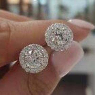 GEM AND SILVER EARRINGS