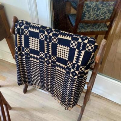 Lot # 967 Antique Textile Blanket with Stand 
