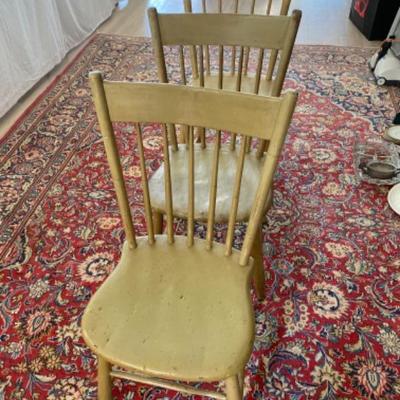 Lot # 968 Set of 3 Plank Bottom Spindle Chairs 