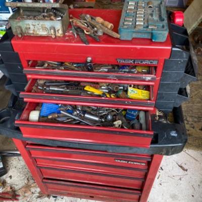 Lot # 981 Large Task Force Tool Chest with Tools 