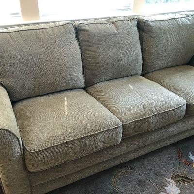 F2: Dusty Green Three Cushion Sofa (1 of 2 available)