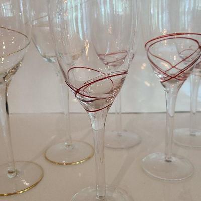 K14: Red and Gold Stemware