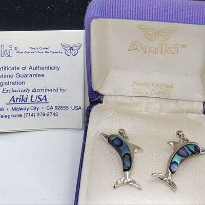 J4: Ariki Abolone Dolphin pierced earrings 