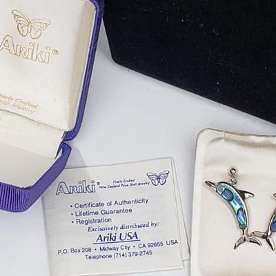 J4: Ariki Abolone Dolphin pierced earrings 
