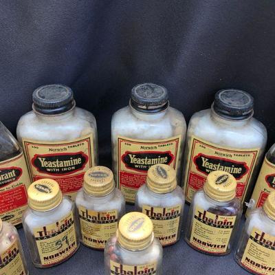 Lot #26: Vintage Expectorant, Yestamine and Thaloin Bottles from Norwich Pharmaceuticals