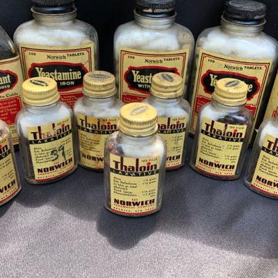 Lot #26: Vintage Expectorant, Yestamine and Thaloin Bottles from Norwich Pharmaceuticals