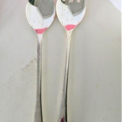 Vintage ITALY Serving Spoon & Fork Silver plated Made in Italy LOT