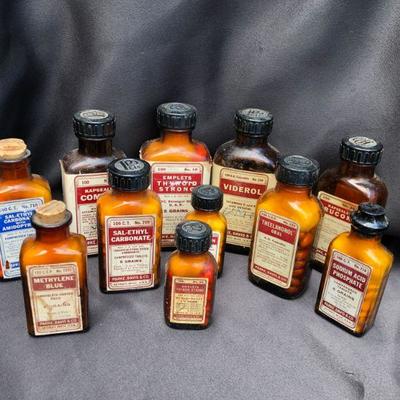 Lot #30: Lot of 21 Vintage Bottles of Parke, Davis& Co Vintage Pharmaceuticals