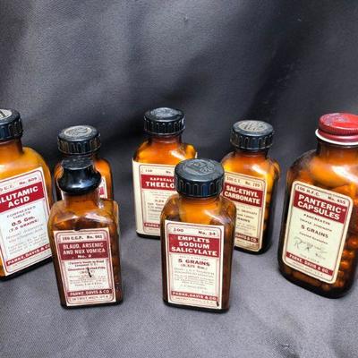 Lot #30: Lot of 21 Vintage Bottles of Parke, Davis& Co Vintage Pharmaceuticals
