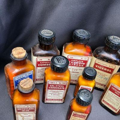 Lot #30: Lot of 21 Vintage Bottles of Parke, Davis& Co Vintage Pharmaceuticals