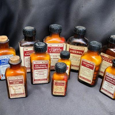 Lot #30: Lot of 21 Vintage Bottles of Parke, Davis& Co Vintage Pharmaceuticals