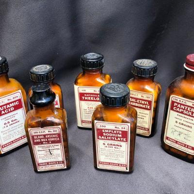 Lot #30: Lot of 21 Vintage Bottles of Parke, Davis& Co Vintage Pharmaceuticals