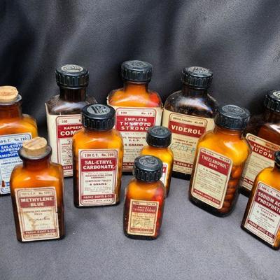 Lot #30: Lot of 21 Vintage Bottles of Parke, Davis& Co Vintage Pharmaceuticals