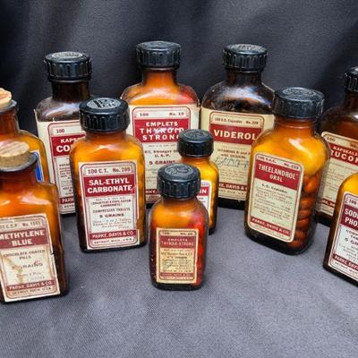 Lot #30: Lot of 21 Vintage Bottles of Parke, Davis& Co Vintage Pharmaceuticals