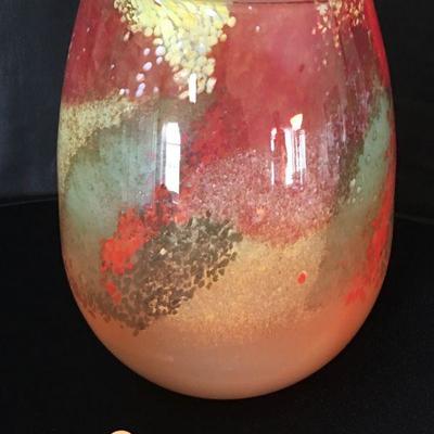 Art Glass Vase 9.5"H  Lot # 314