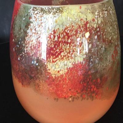 Art Glass Vase 9.5"H  Lot # 314