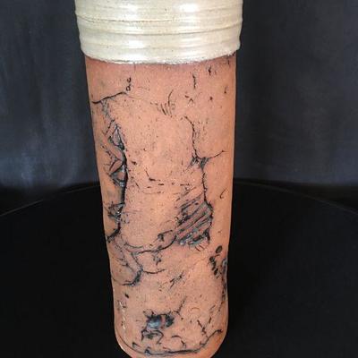 Dickerson Tube Vase pot local artist 16"H  Lot # 316