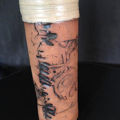 Dickerson Tube Vase pot local artist 16"H  Lot # 316