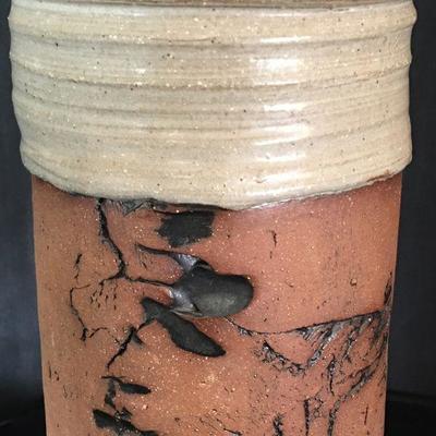 Dickerson Tube Vase pot local artist 16"H  Lot # 316