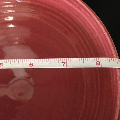 Rose/Red Hand Thrown Pottery Bowl Signed Lot # 318
